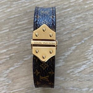 Louis Vuitton Monogram Bracelet with Gold Clasp